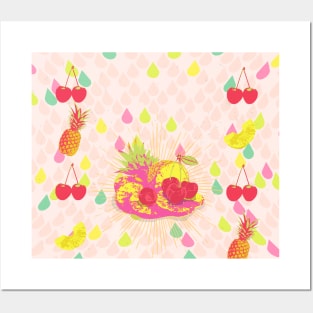 CHERRY PINEAPPLE PATTERN Posters and Art